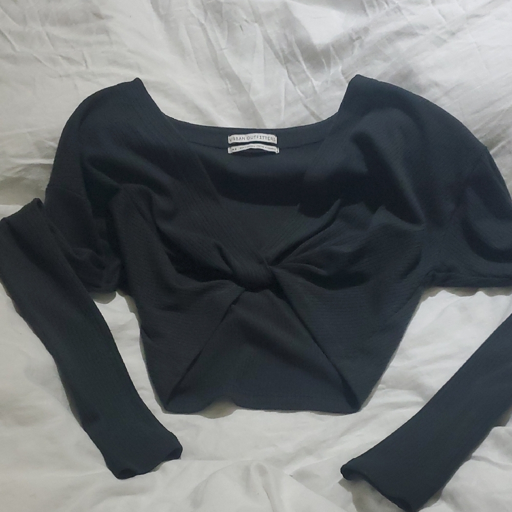 Urban Outfitters Black Long Sleeve Twist Blouse